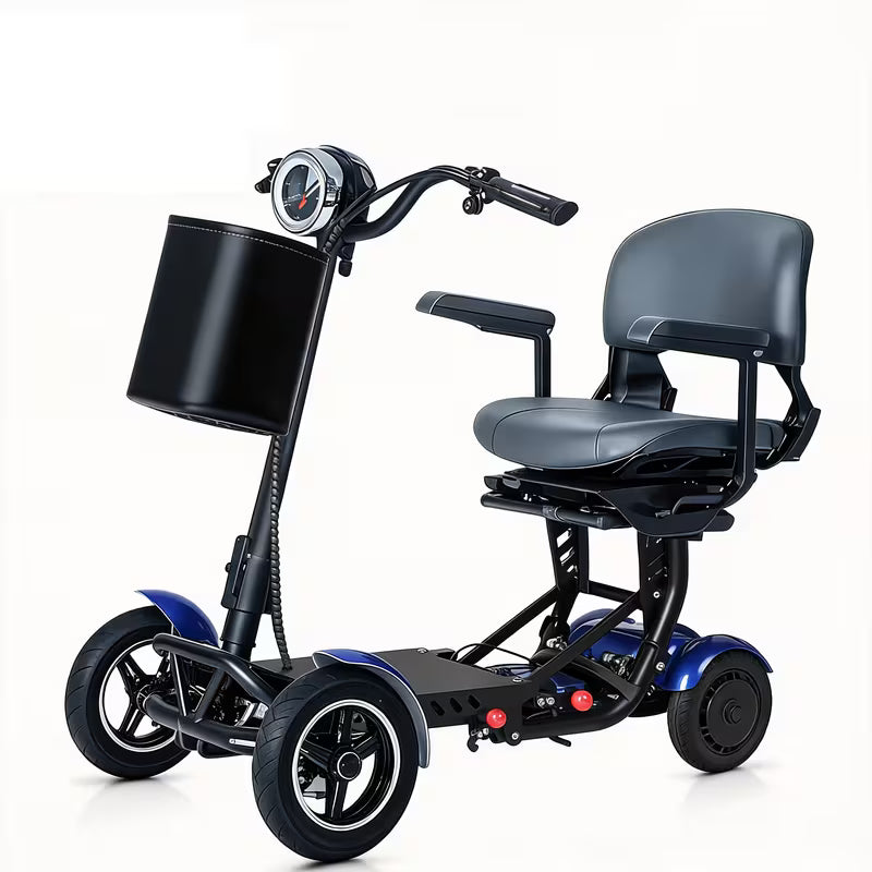 Folding 4-Wheel Electric Scooter — 500W, 30mi Range, 15MPH