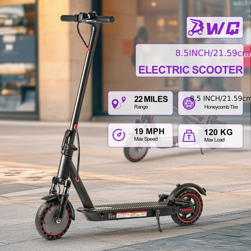 8.5" Folding Electric Scooter — 300W, 22mi Range, 19MPH