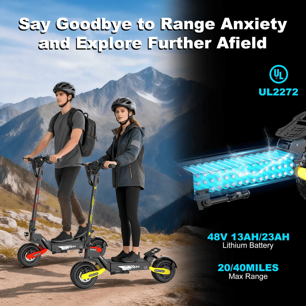 EOEOTWO 1200W Off Road Electric Scooter For Adults Foldable 30MPH
