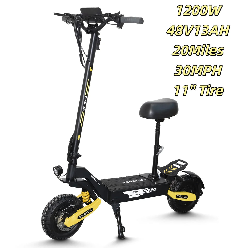 EOEOTWO 1200W Off Road Electric Scooter For Adults Foldable 30MPH